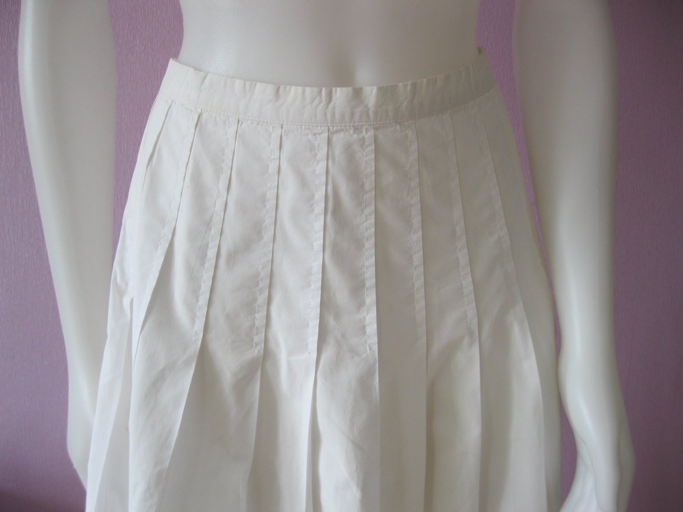 Jake*S Faltenrock A-Linie 100% Baumwolle Vintage weiß 38