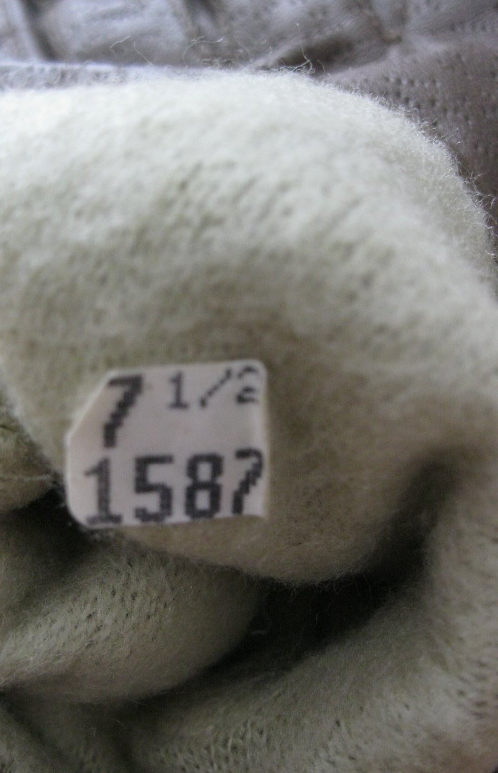 Lederhandschuhe # beige/grau # Gr. 7 1/2