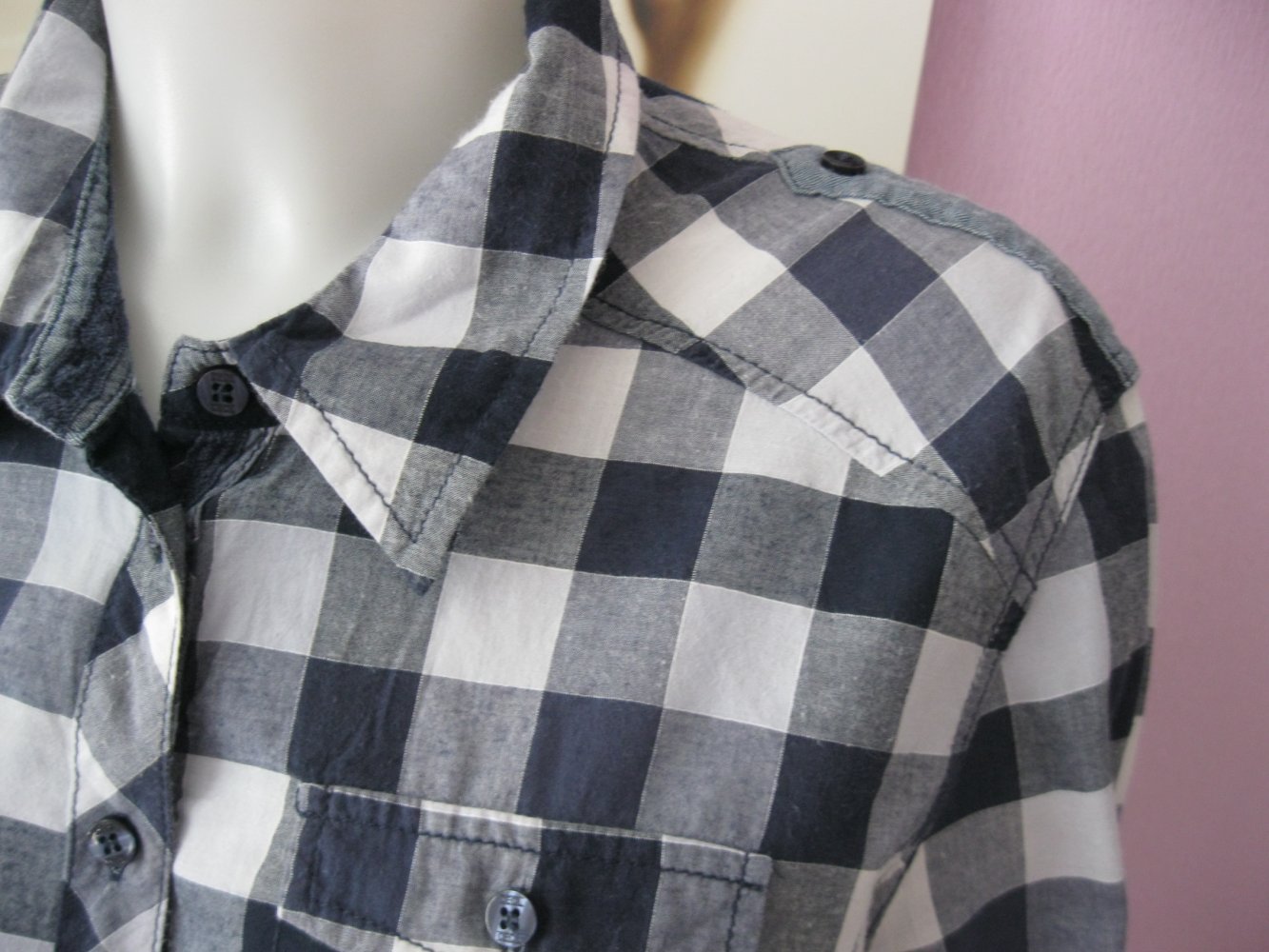 Cecil Bluse/Hemd kariert Blau/Weiß 100% Baumwolle XL