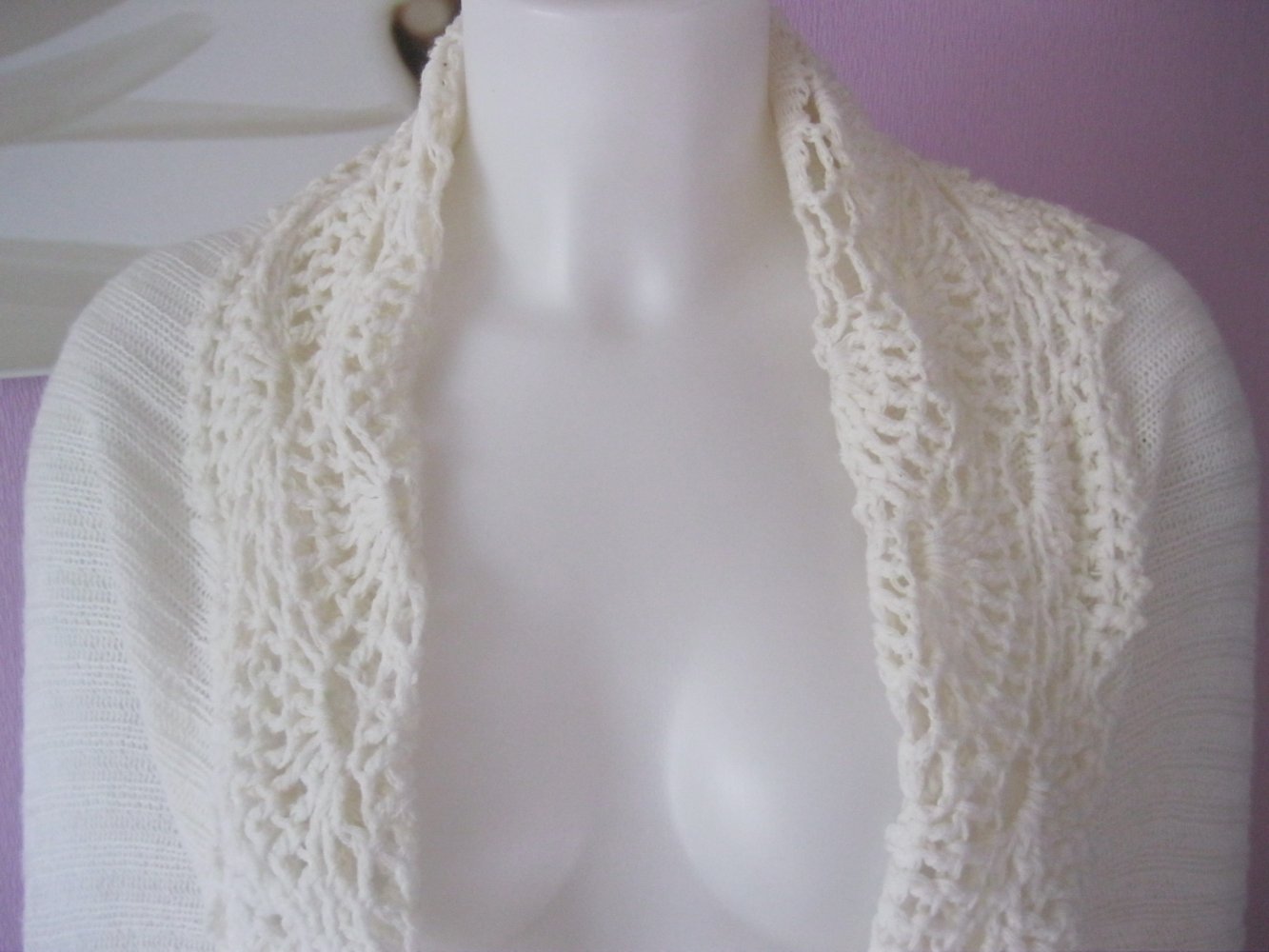 Cardigan # Strickjacke # Spitze # weiß # Einheitsgröße