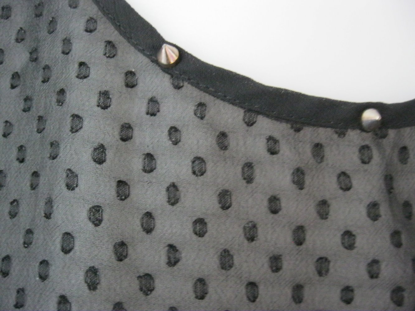 Schößchen-Top / ärmellose Bluse # H&M # Nieten # Schwarz # 38