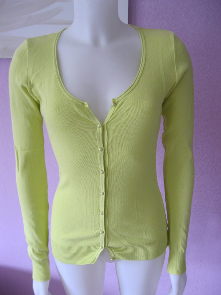 Strickjacke # Cardigan # Neongrün # S