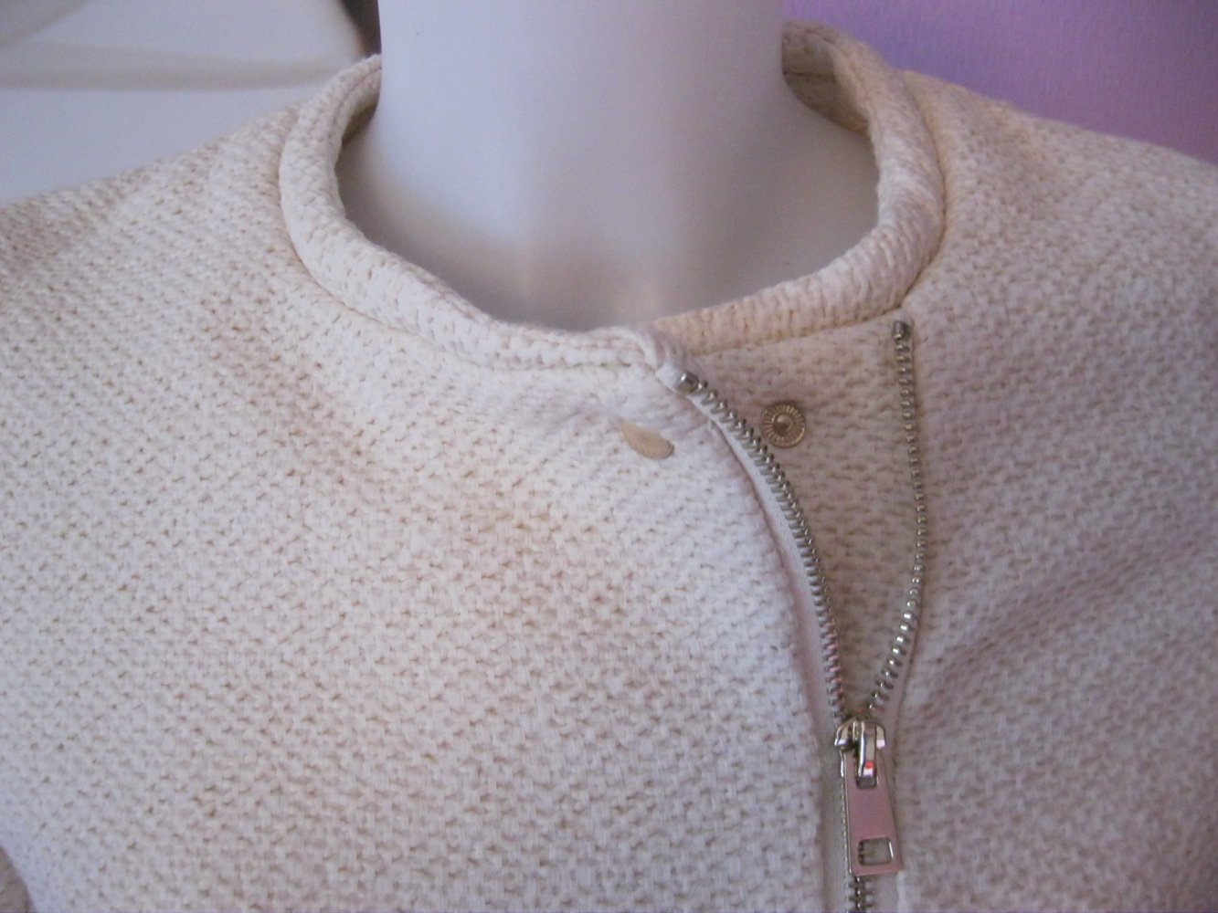 NEU # Jacke # gewebt # H&M # creme # 36