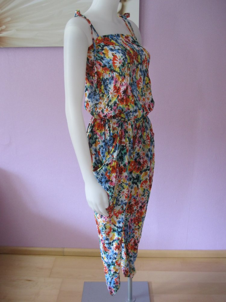 Jumpsuit # Overalll # Lucky T# V100% Baumwolle # Blumen # bunt # 12/13 (L)