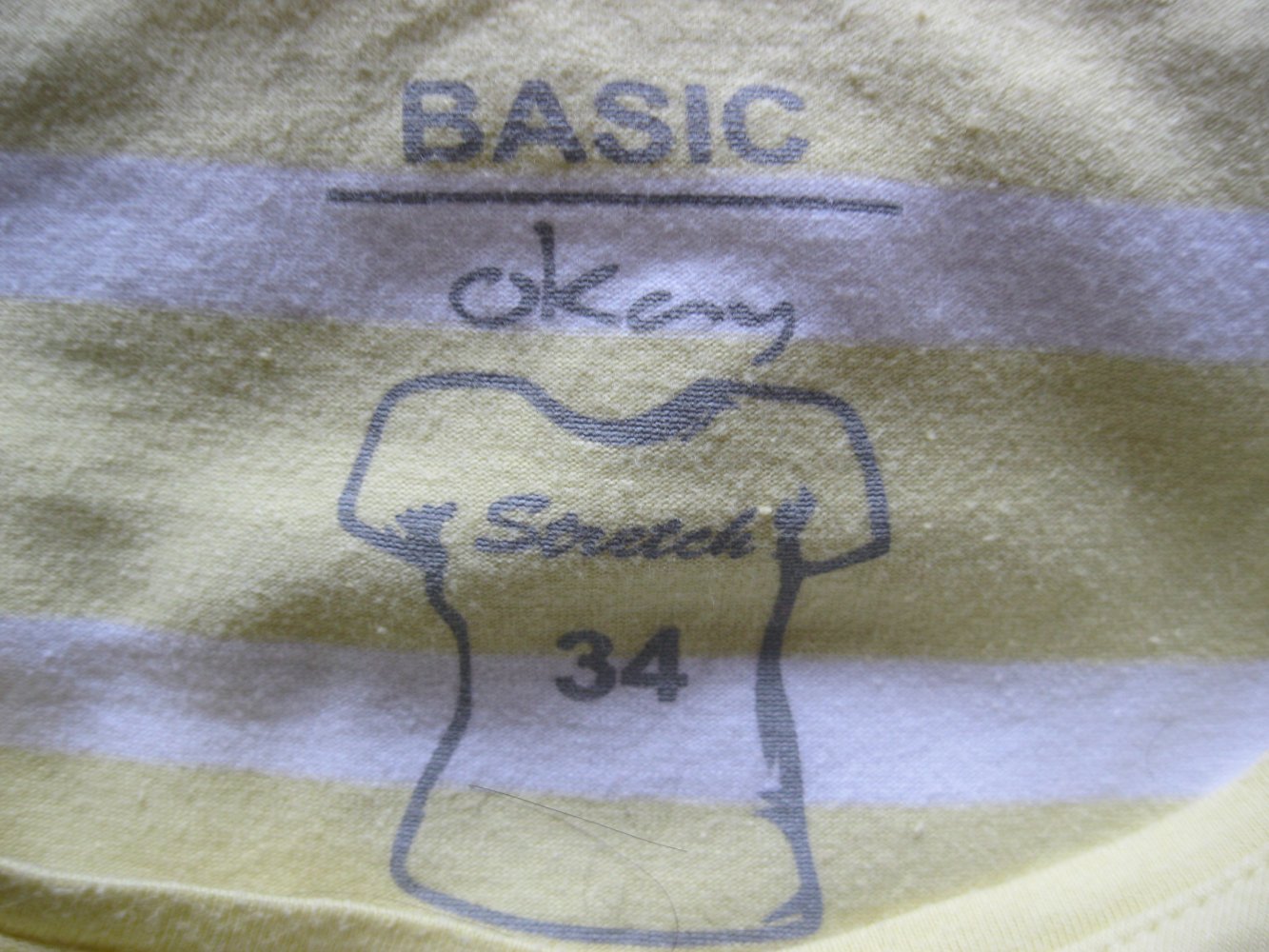 T-Shirt # Okay # gestreift # Gelb/weiß # 34