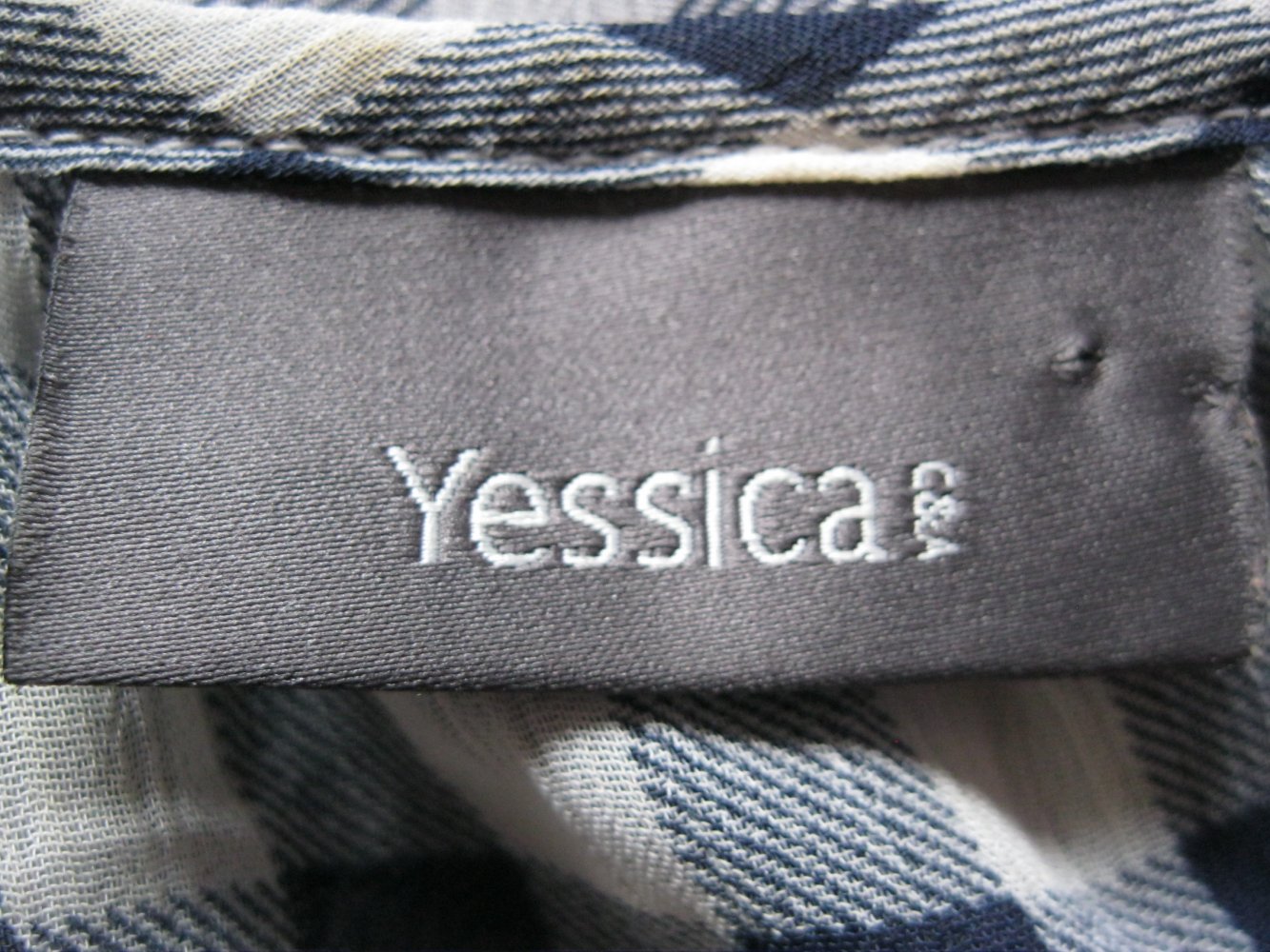 Kurzarm Bluse # Yessica # kariert # Blau/weiß # M