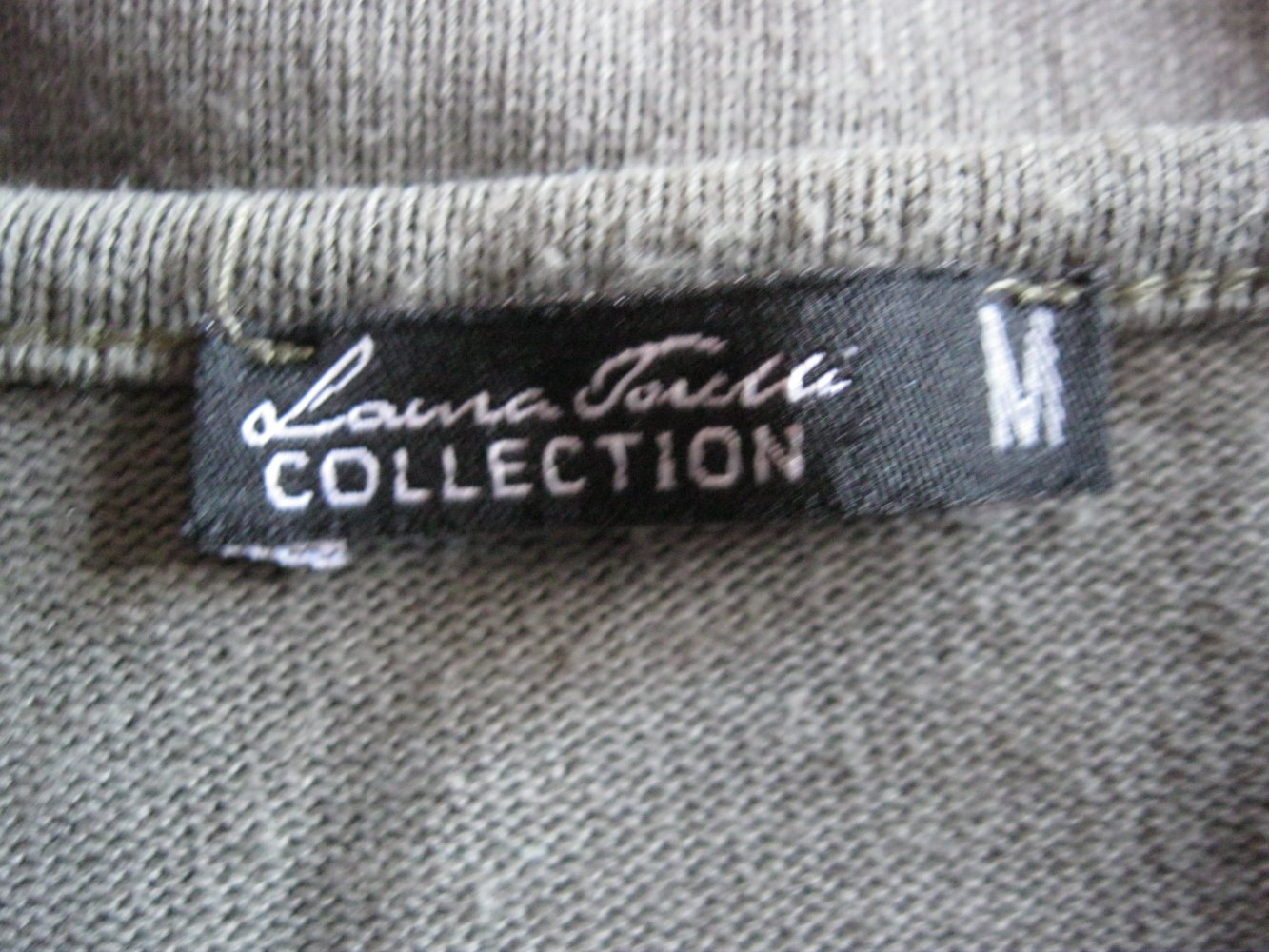 Laura Torelli Feinstrickpulli Oliv/Braun 3/4-Arm M / 38