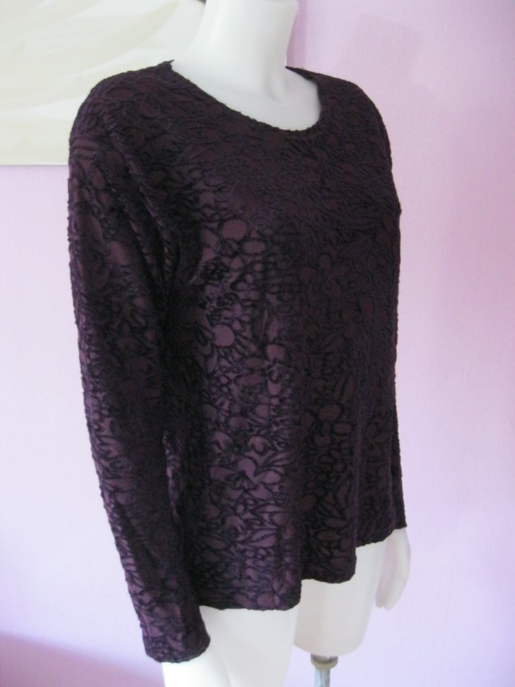 Checkout Langarm-Shirt Burgunderrot Viskose S