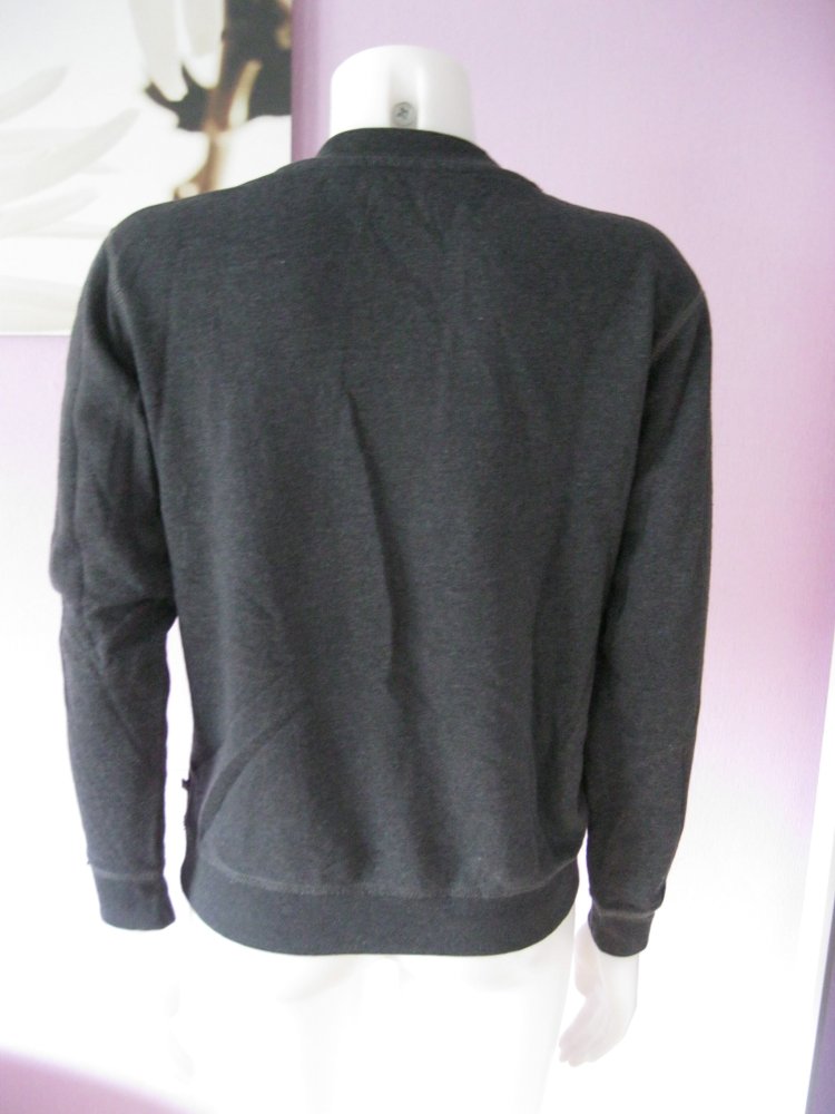 Cheap Monday Sweatshirt Anthrazit/Schwarz Stickerei Baumwolle S