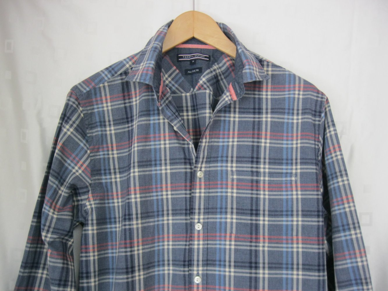 Tommy Hilfiger Hemd kariert langärmlig 100% Baumwolle Blau/Rot/Weiß M