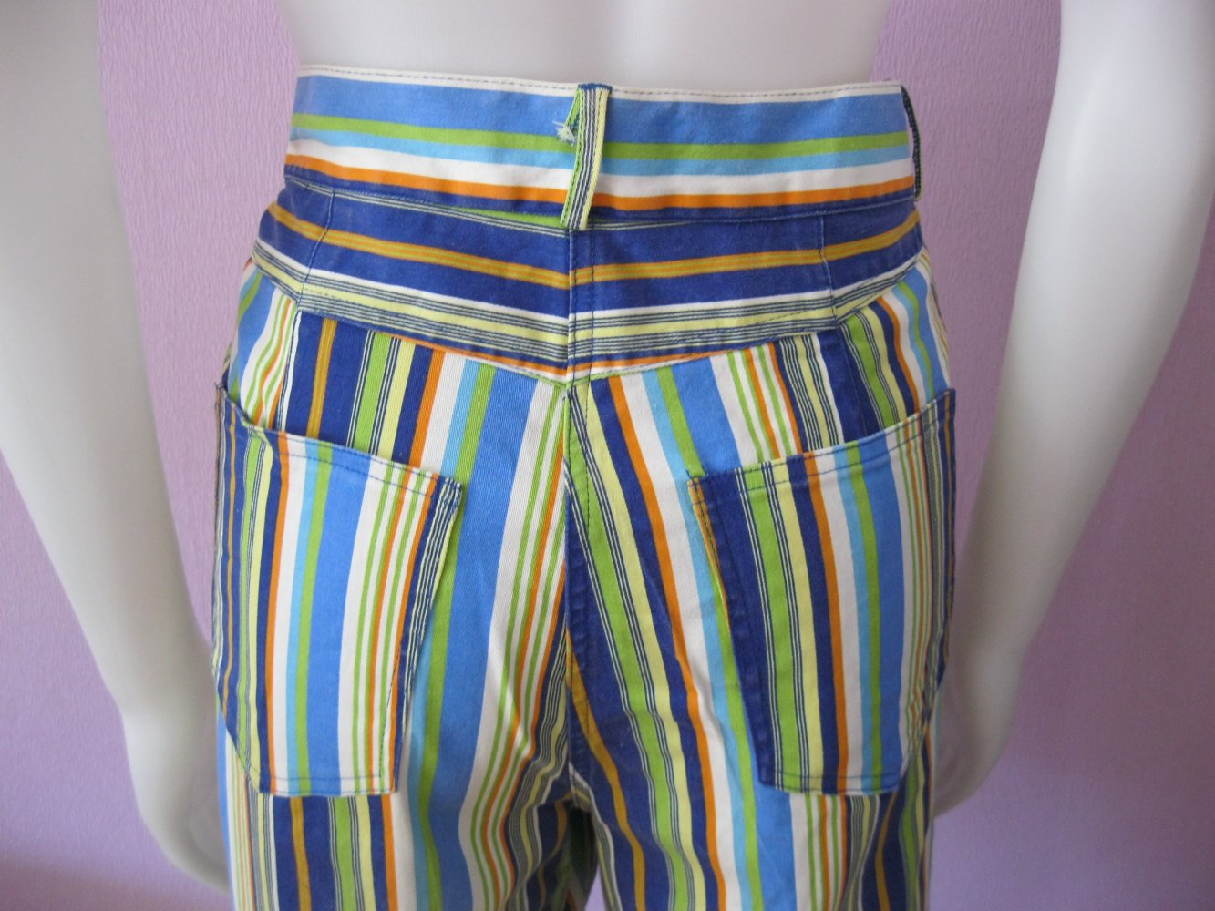 Stoffhose # Boysen's # gestreift # bunt # 97% Baumwolle # 44