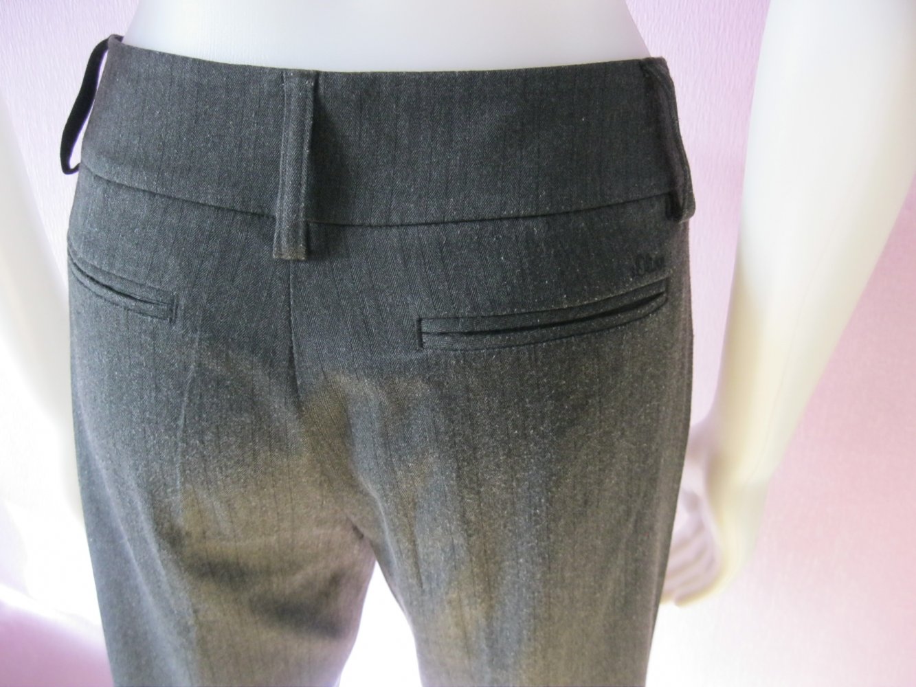 Stoffhose # S.Oliver # Businesshose # Nadelstreifen # Dunkelgrau # 38