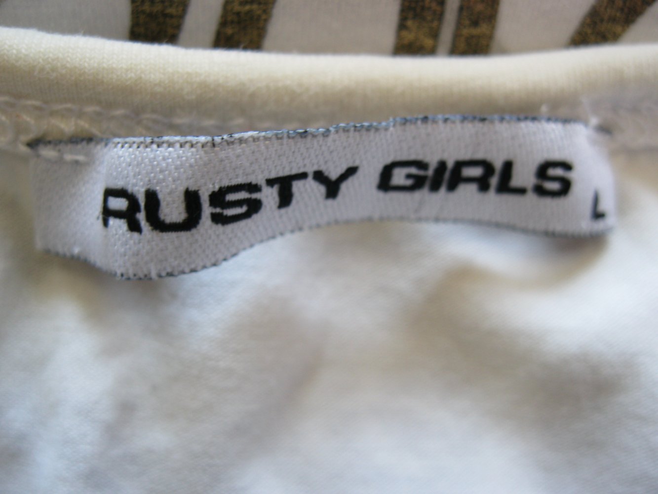 T-Shirt # Rusty Girls # Tiger-Print # weiß # S