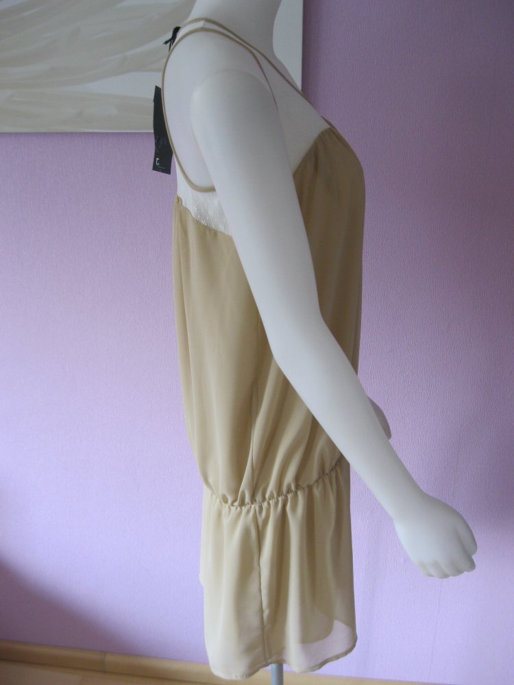 NEU# Minikleid# Tuwe # beige/weiß # Spitze # S-M