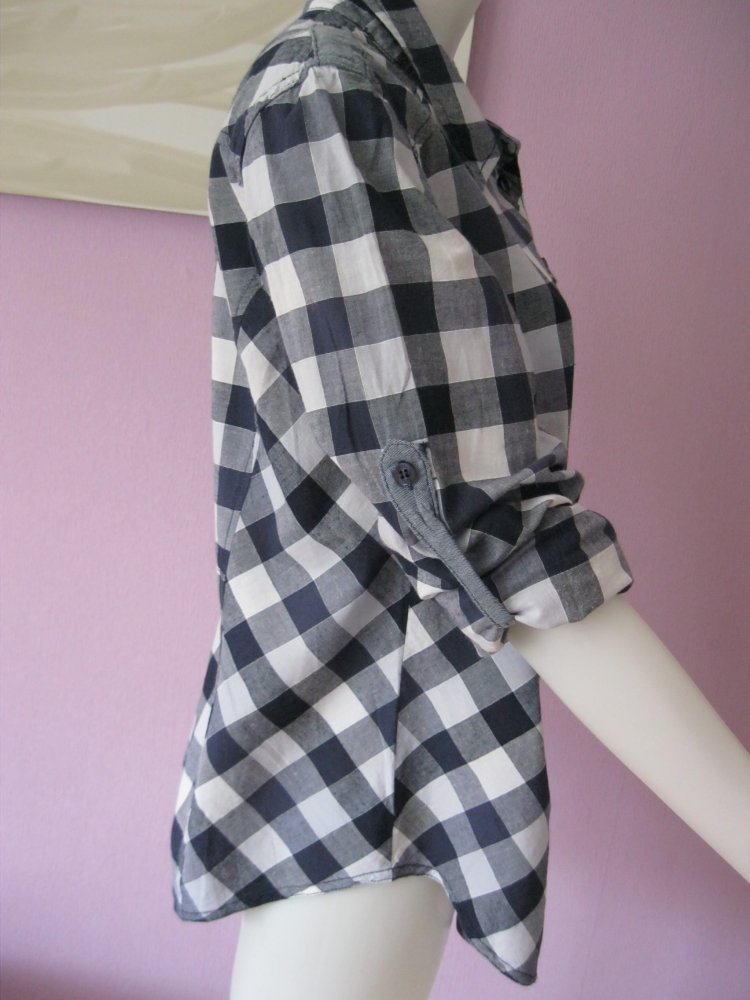 Cecil Bluse/Hemd kariert Blau/Weiß 100% Baumwolle XL