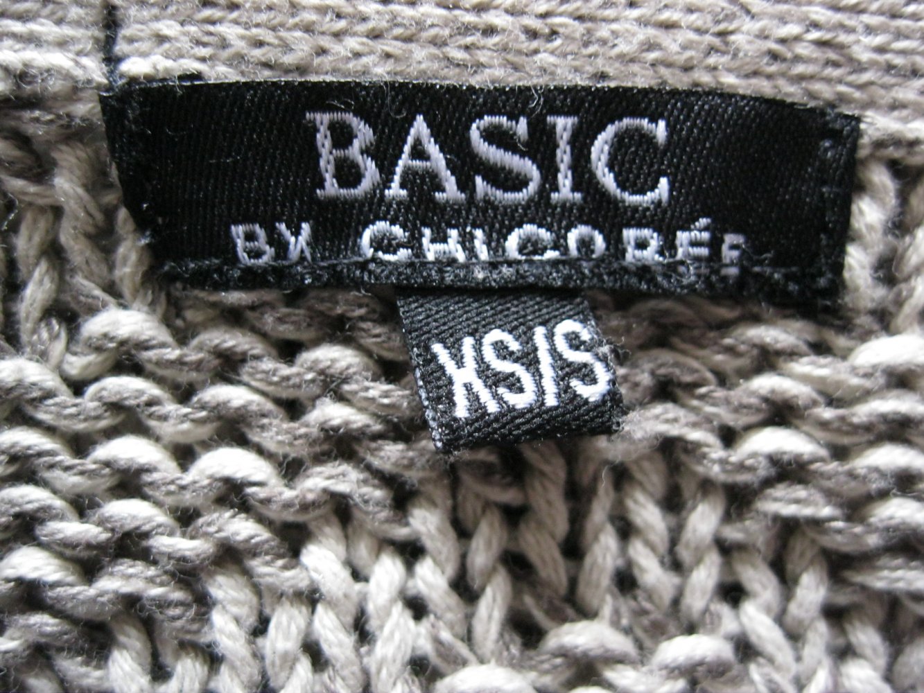 Strickjacke # Cardigan # Chicoree # grau/natur # S/oversize