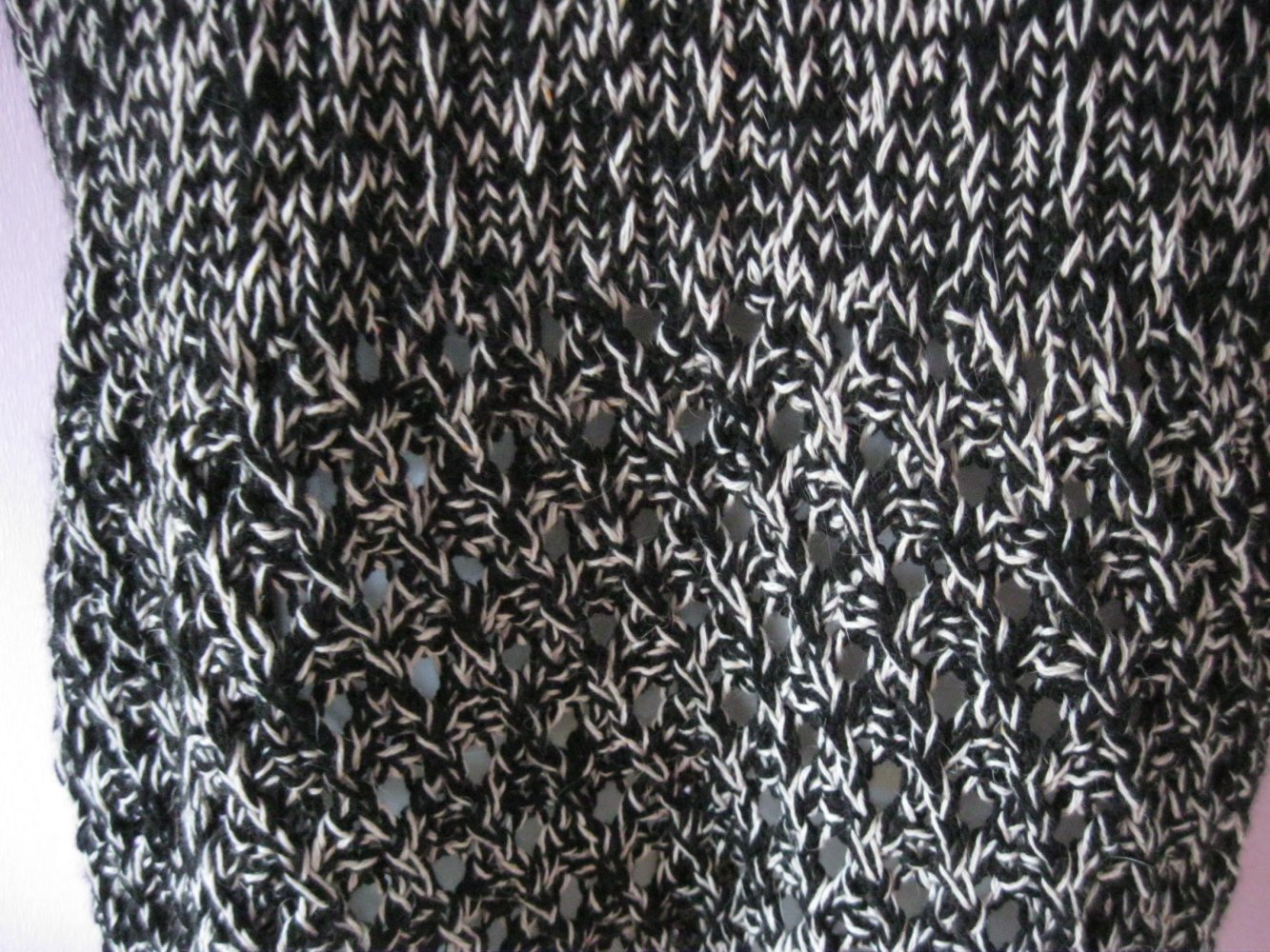 NEU Strickmantel Handmade Schurwolle schwarz/beige meliert Oversize