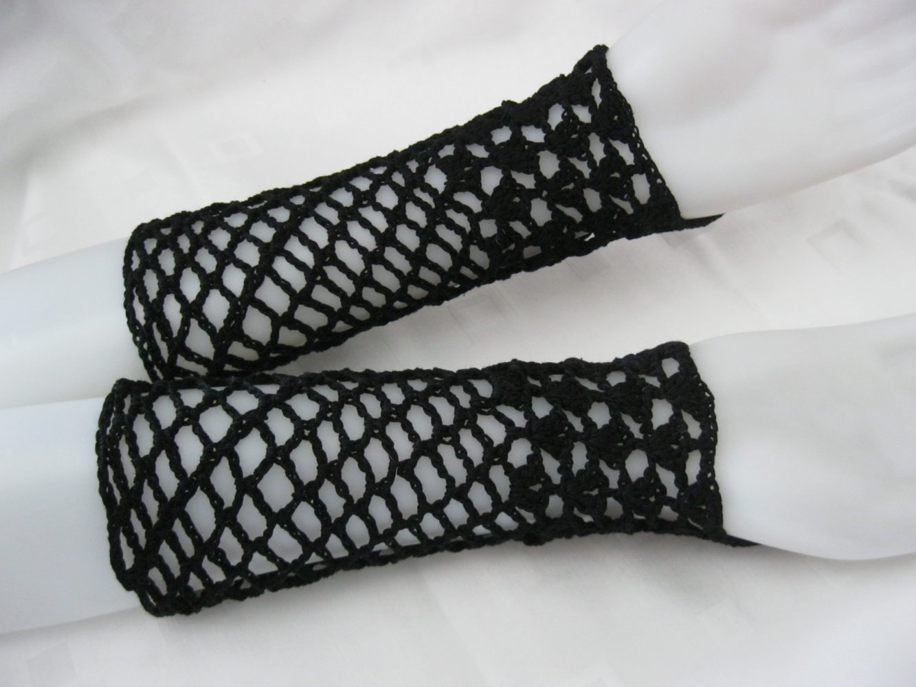 NEU Stulpen Handmade Handschuhe Mittelfinger-Schlaufe 100% Baumwolle Schwarz