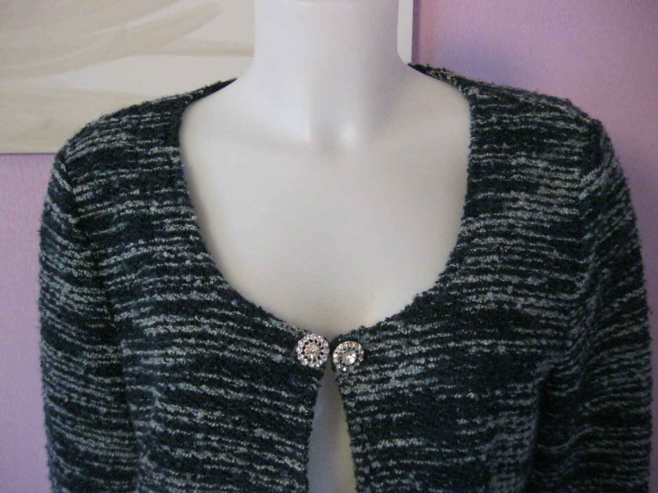 Crop-Jacke # Bolero-Jacke # Tramontana # Blau meliert # XL