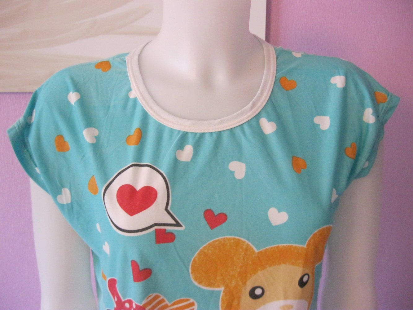 Schlaf-Shirt # Kurzarm # Dixiner # Bunt # Bärchen # XXXL