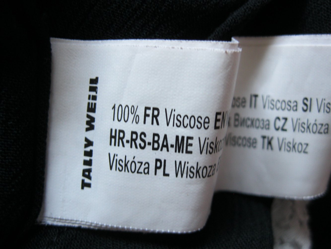 Bluse # 3/4-Ärmel # tally Weijl # Viskose # Spitze # Schwarz/Weiß # S