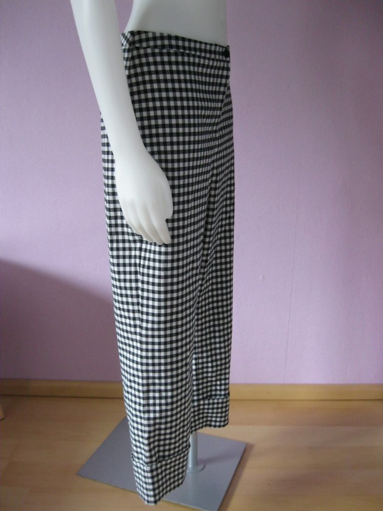7/8-Hose # Avitano Collection # kariert # Schwarz/Weiß # 38