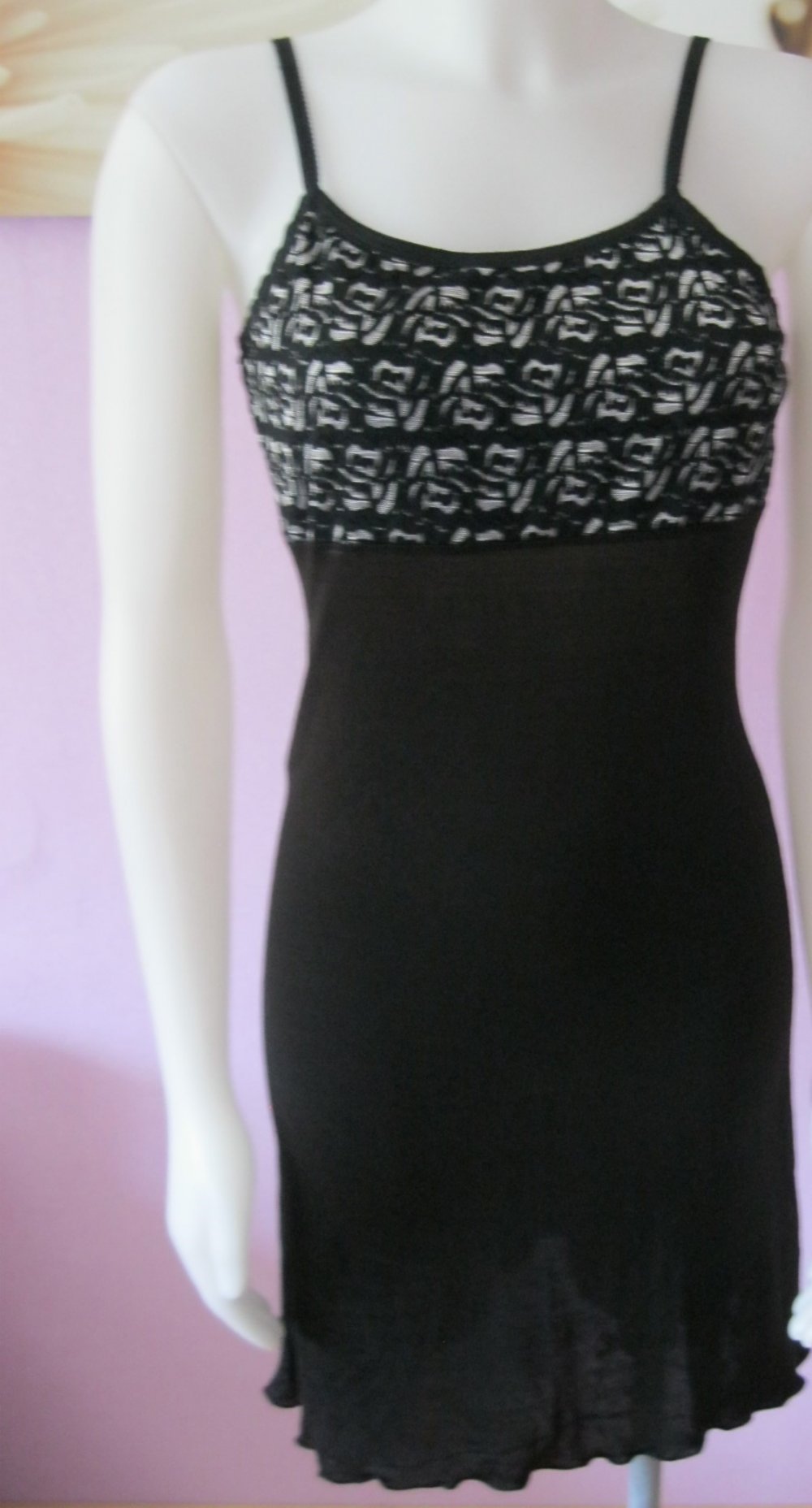 Minikleid # Good Look Paris # schwarz/braun # Spitze # S