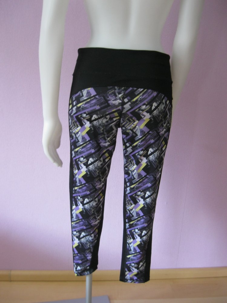 Leggins # Capri Pant # Aerobic Hose # Crivit # Schwarz / Bunt # 36/38