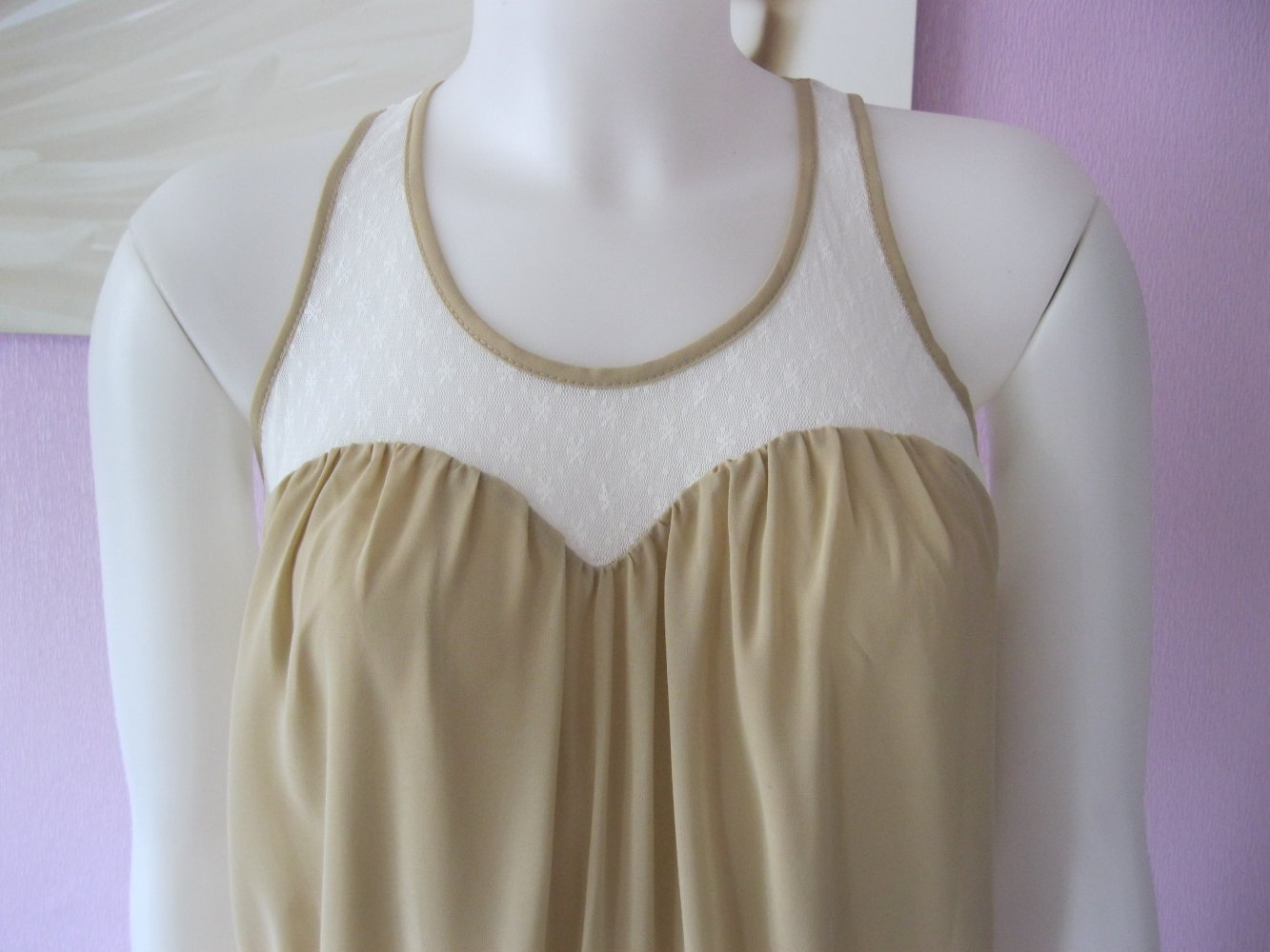 NEU# Minikleid# Tuwe # beige/weiß # Spitze # S-M