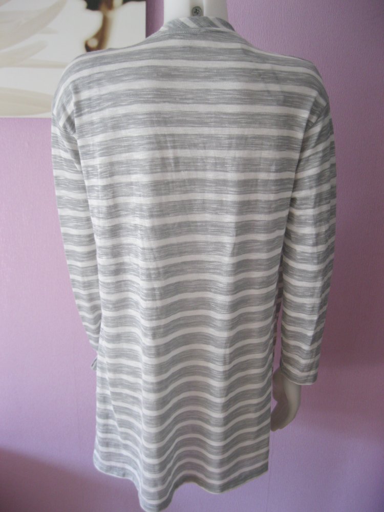 Cardigan/Strickjacke # Esprit # gestreift # Grau/Weiß # M