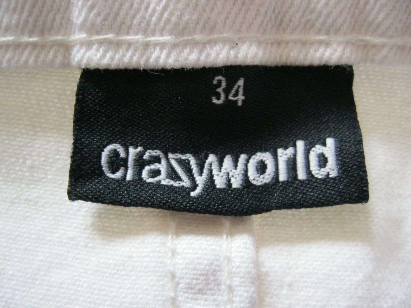 Minirock # Crazy World # Jeans-Rock # Denim # Weiß # Ripped # Baumwolle # 34