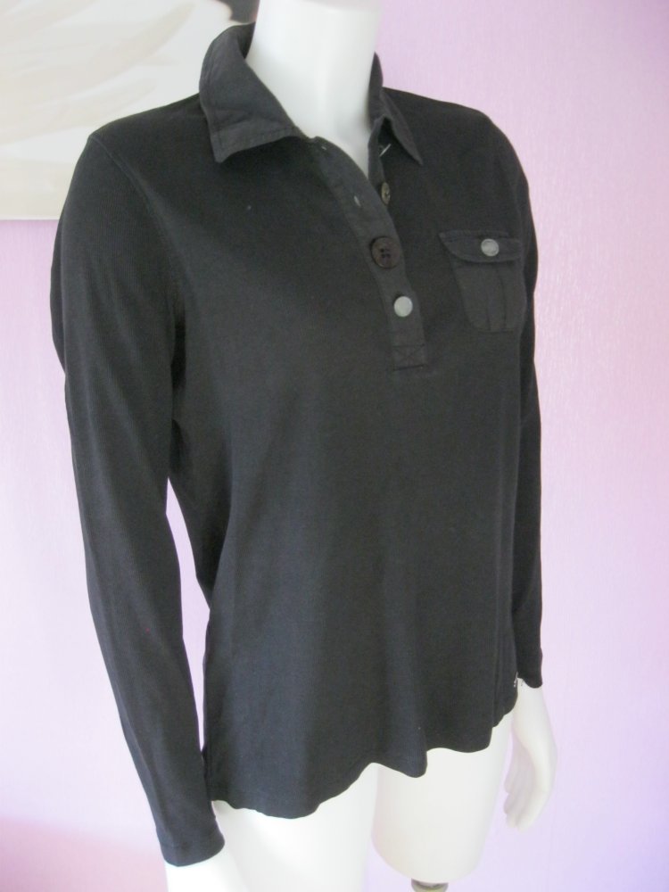 Margittes Langarmshirt Baumwolle Schwarz 42