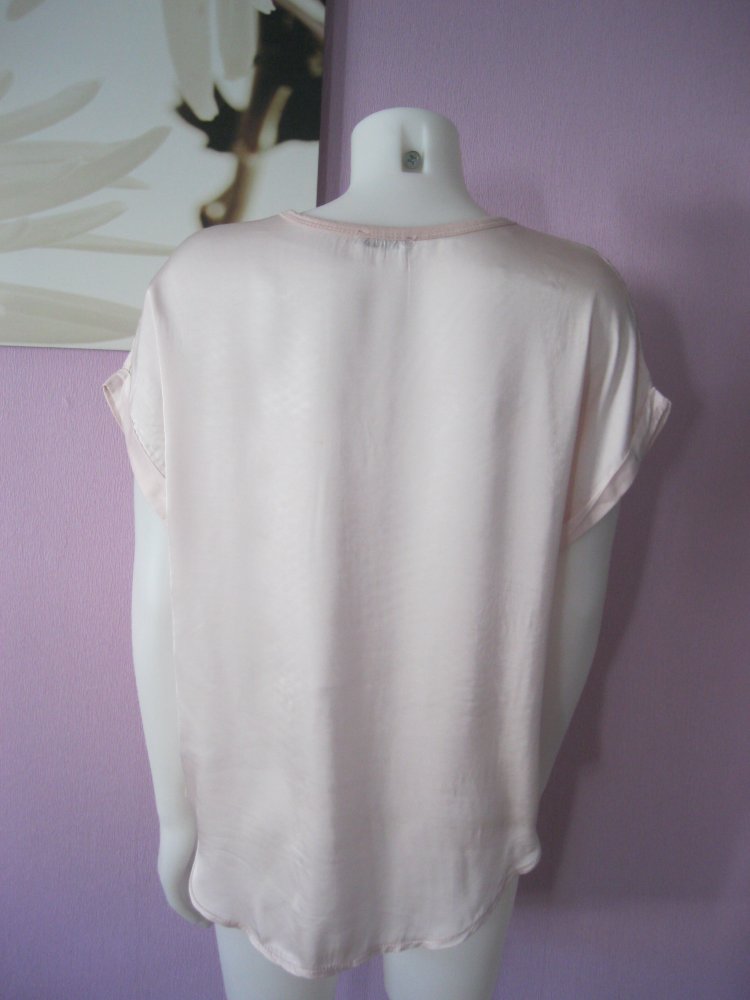 Blusen-Shirt # Sarah # Kurzarm #  Made in Italy # Rosé # M/L