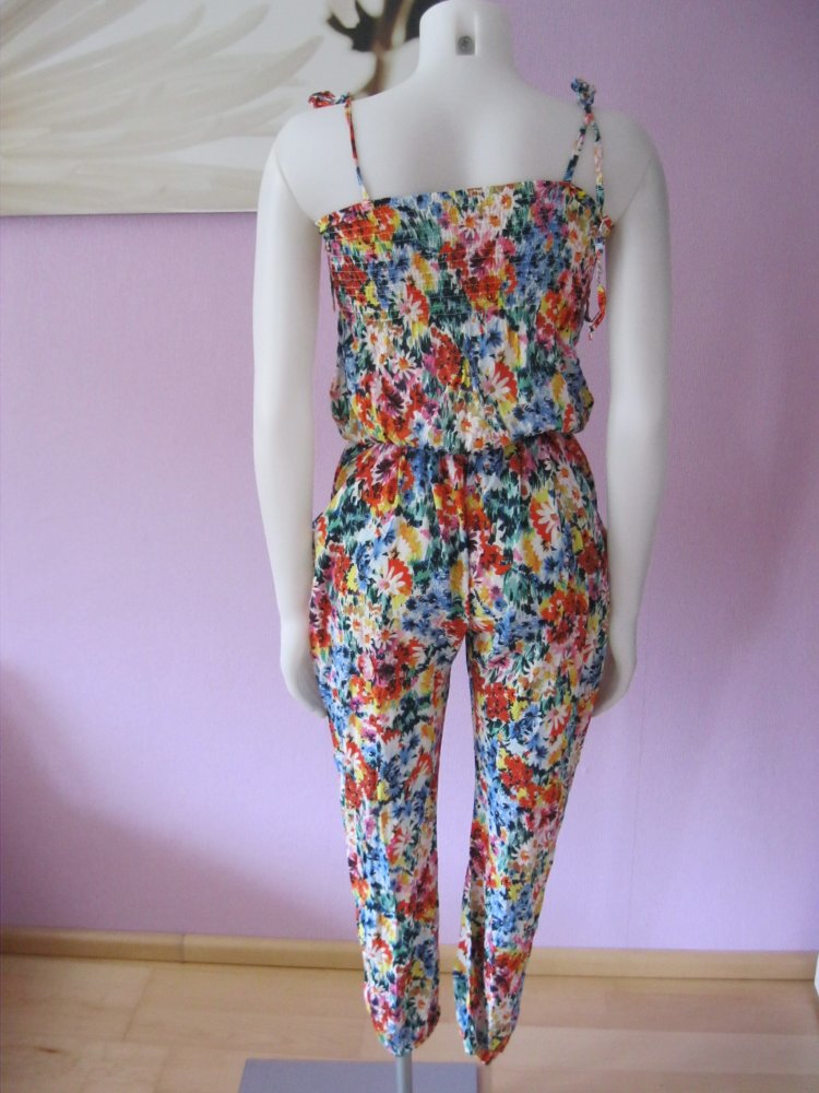 Jumpsuit # Overalll # Lucky T# V100% Baumwolle # Blumen # bunt # 12/13 (L)