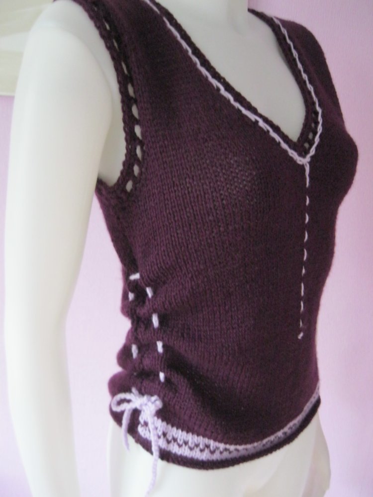 NEU Top gestrickt Handmade Lila S-L