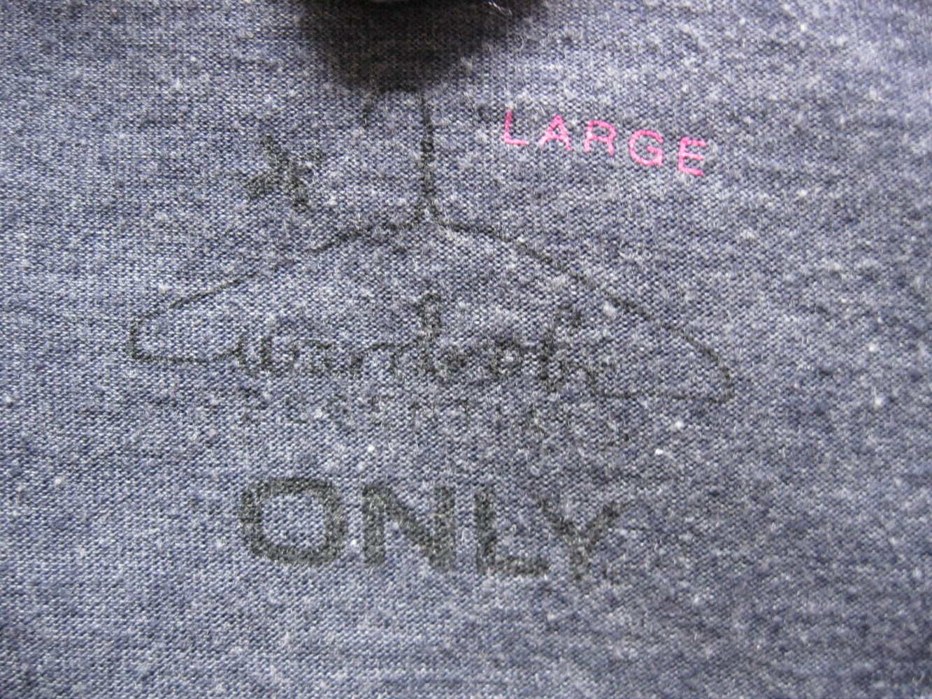 T-Shirt # Only # Blau meliert # Logo-Print rot # L