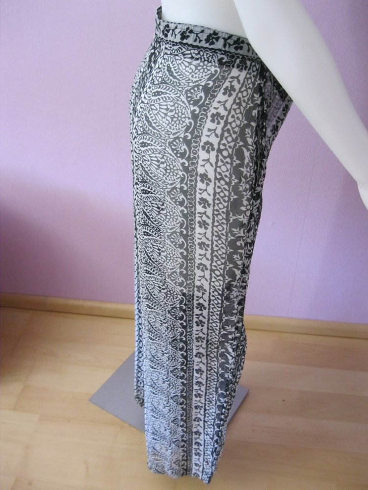 Stoffhose # Transparent # Street One # Schwarz/Weiß # 38