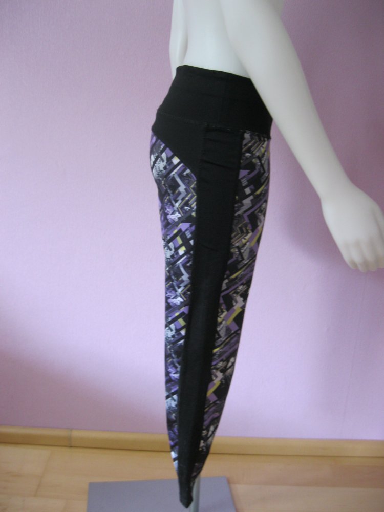 Leggins # Capri Pant # Aerobic Hose # Crivit # Schwarz / Bunt # 36/38