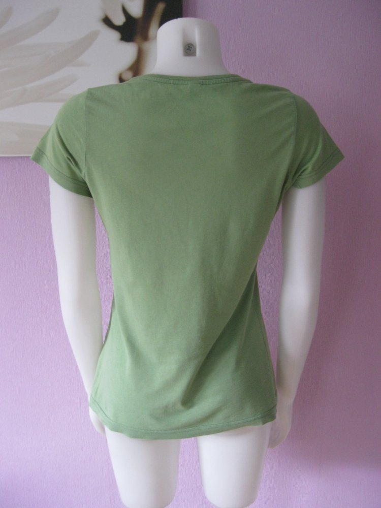 Esprit T-Shirt Lindgrün 100% Baumwolle Front-Print M