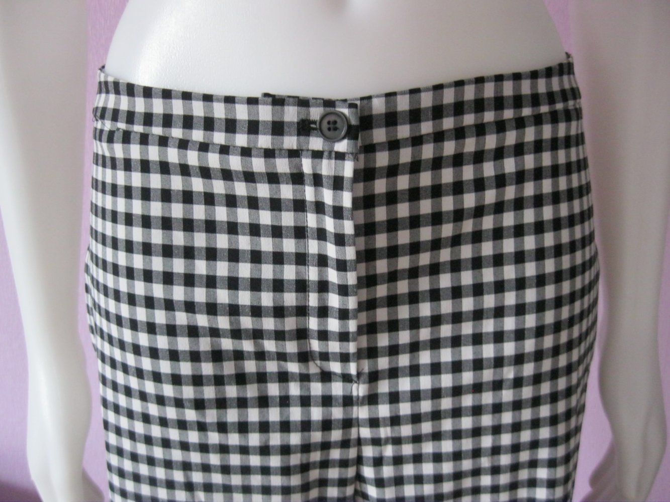 7/8-Hose # Avitano Collection # kariert # Schwarz/Weiß # 38