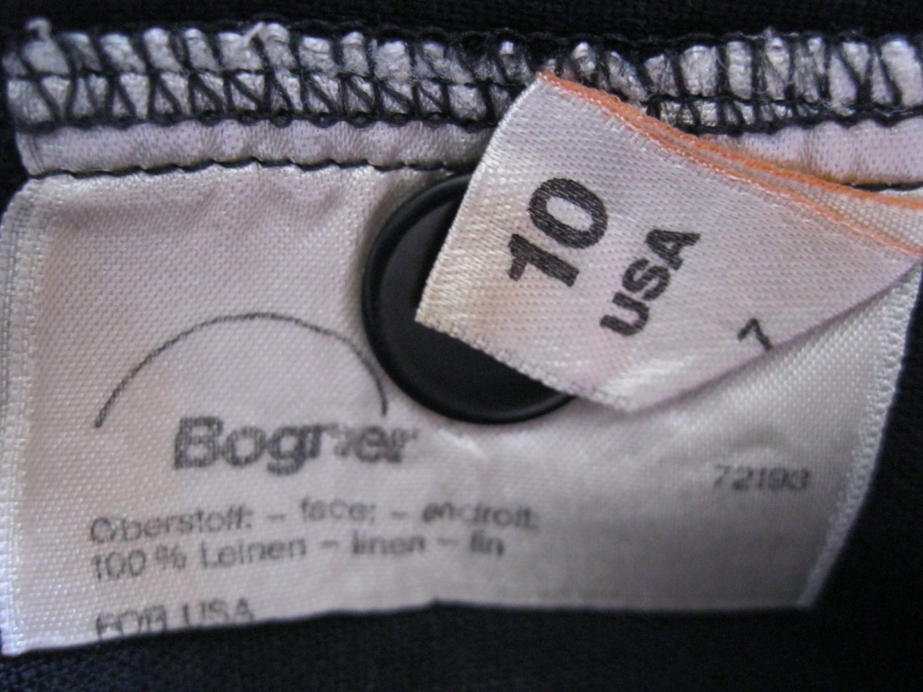 Bogner Bluse kurzärmlig 100% Leinen Schwarz 38