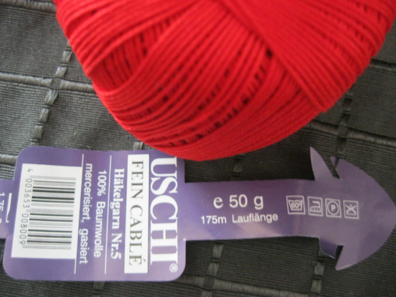 NEU leichte Hand-Stulpen 100% Baumwolle Zackenrand Handmade Rot