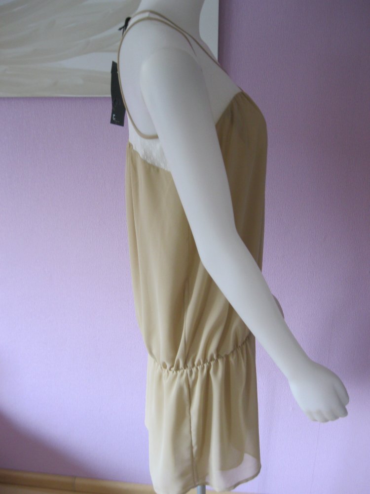 NEU# Minikleid# Tuwe # beige/weiß # Spitze # S-M