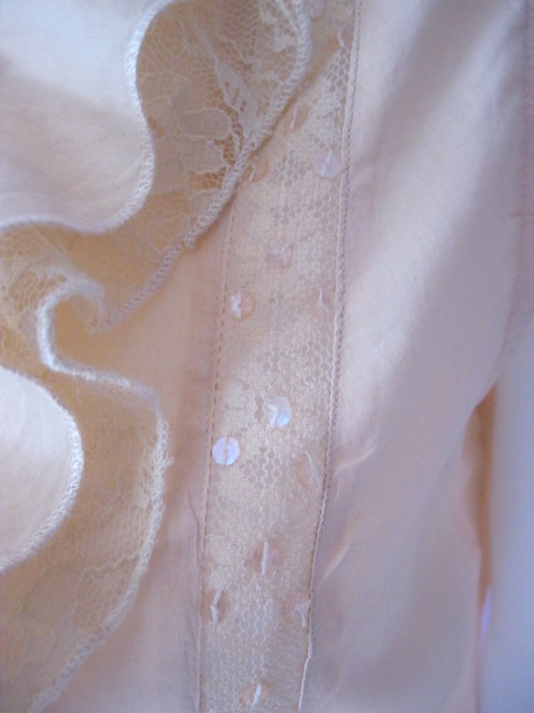 Bluse # Tunika #kurzarm # Aprikose # Volants # 40 