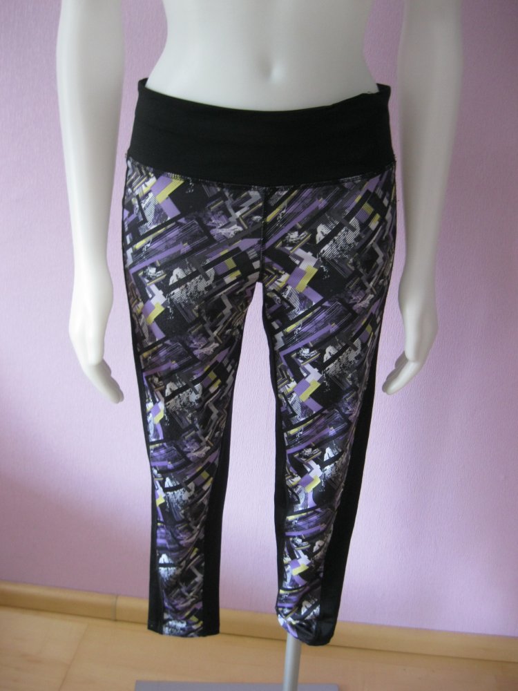 Leggins # Capri Pant # Aerobic Hose # Crivit # Schwarz / Bunt # 36/38