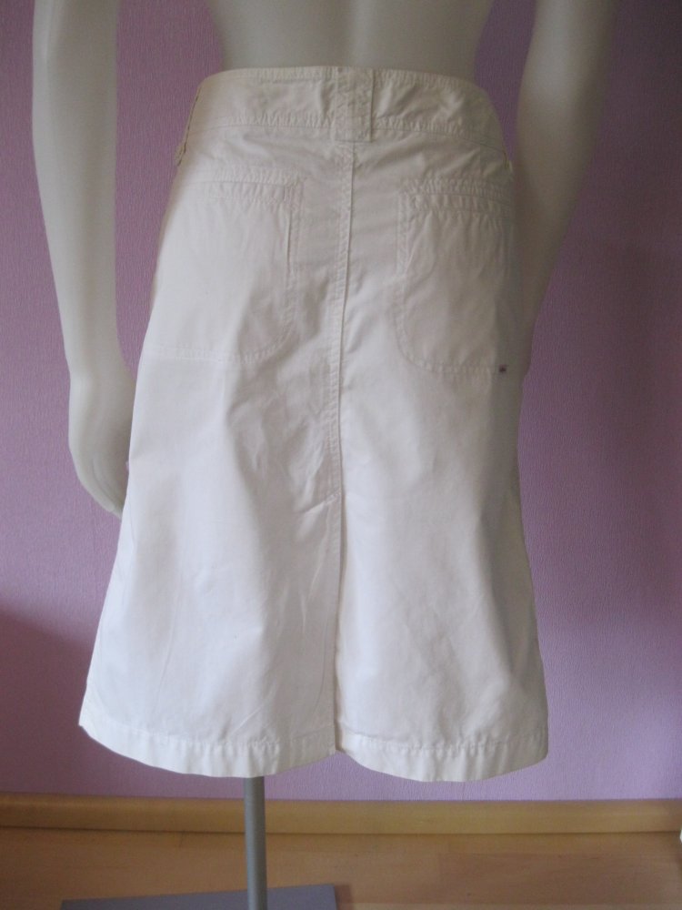 Bleistiftrock # S.Oliver # 100% Baumwolle # Altweiß # 40