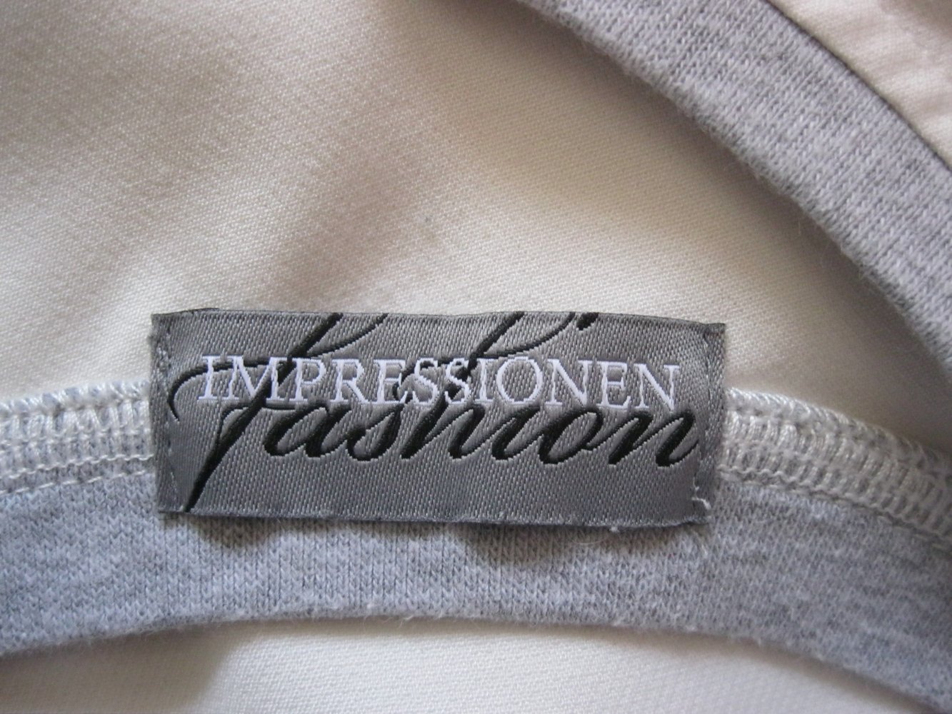 T-Shirt # Impressionen Fashion # Creme/Grau # 34 (Oversize)