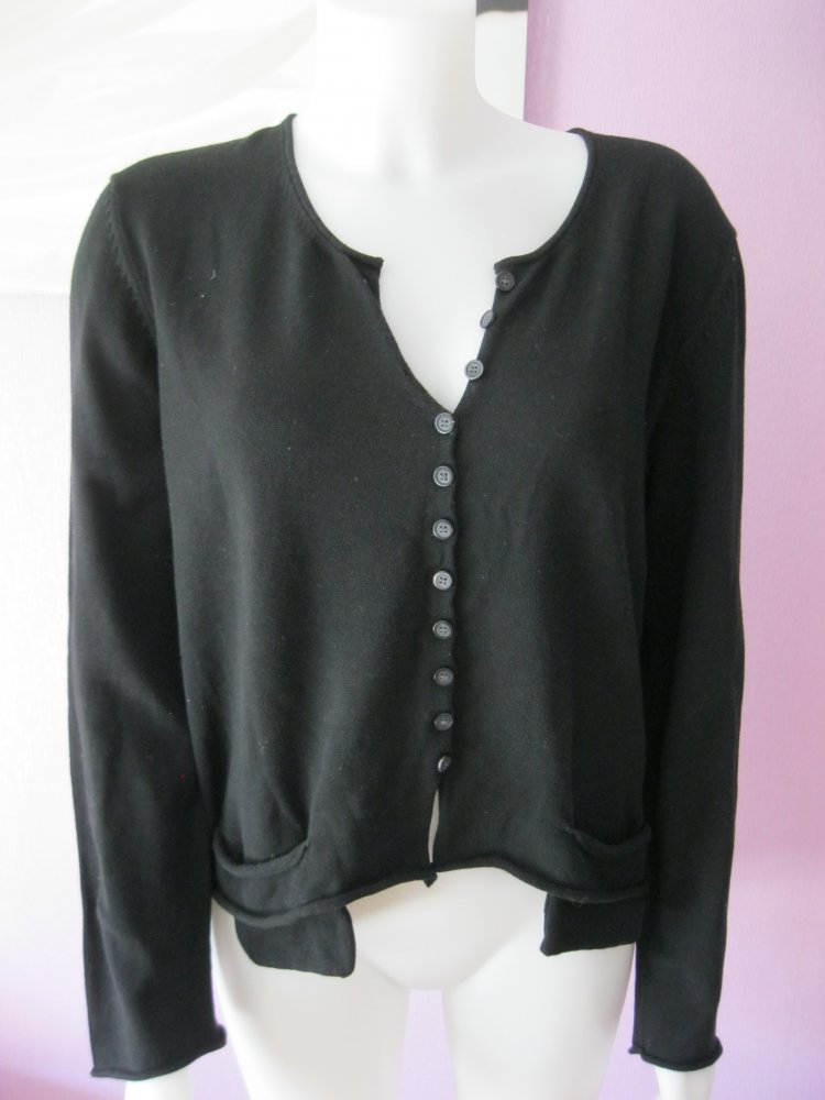 Strickjacke # 100% Baumwolle # Schwarz # L