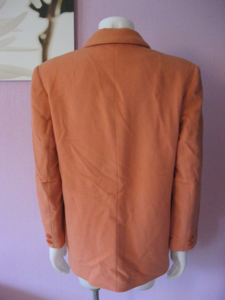 Kurz-Mantel # Schurwolle # Orange # 36