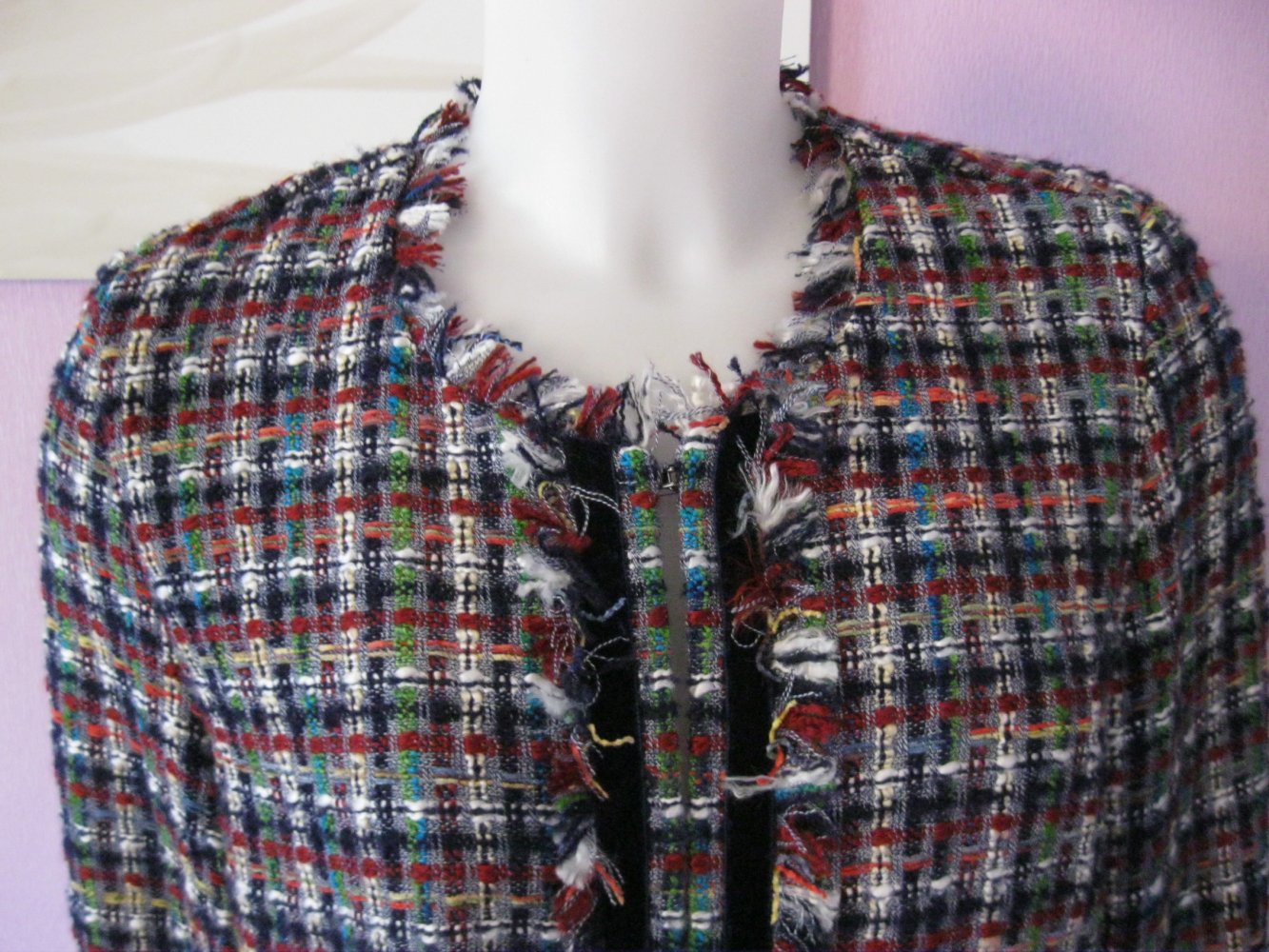 NEU # Jacke # gewebt # Erfo # kariert # bunt # 38